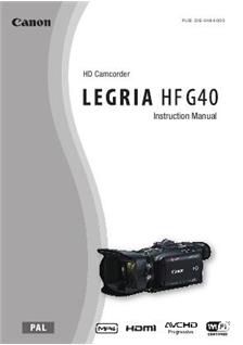 Canon Legria Hf G40 manual. Camera Instructions.